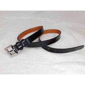 MAISON BOINET BLACK THIN LEATHER BELT SZ 34 MADE IN FRANCE